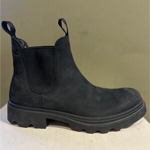 Ecco Grainer Pull On Elastic Chelsea Boot Leather Nubuck Matte Black Mens 9/9.5
